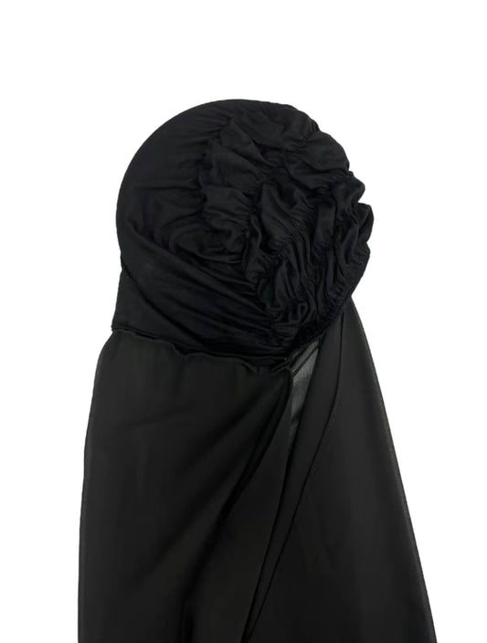 Black Instant Chiffon Hijab
