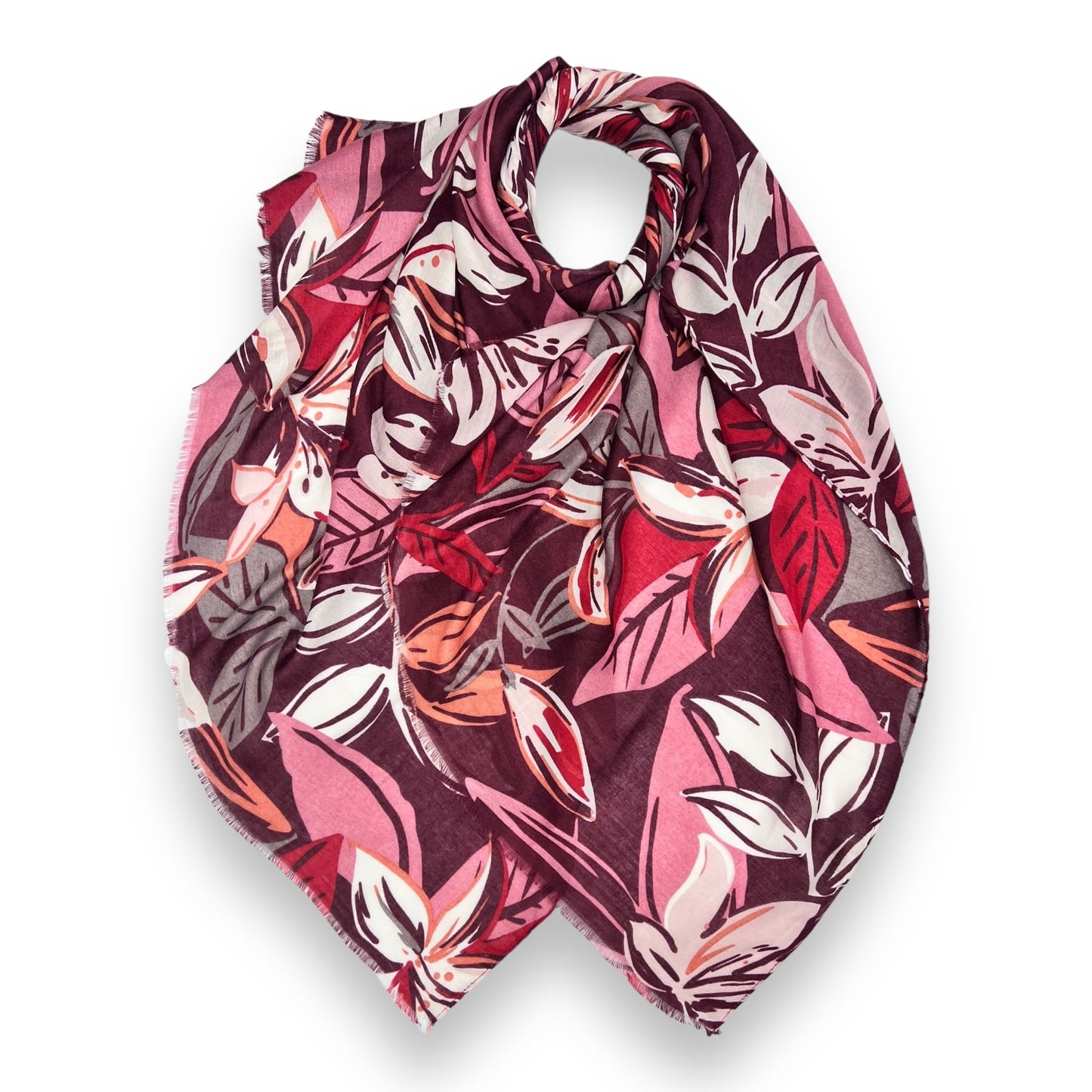 Burgundy Autumn Lily Printed Hijab