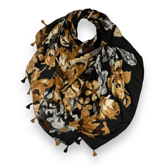 Black Brown Pixel Flower Printed Hijab