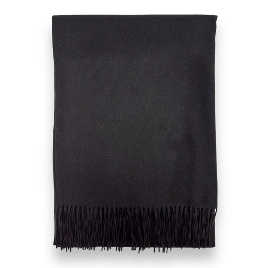Black Fine Plain Cashmere Shawl