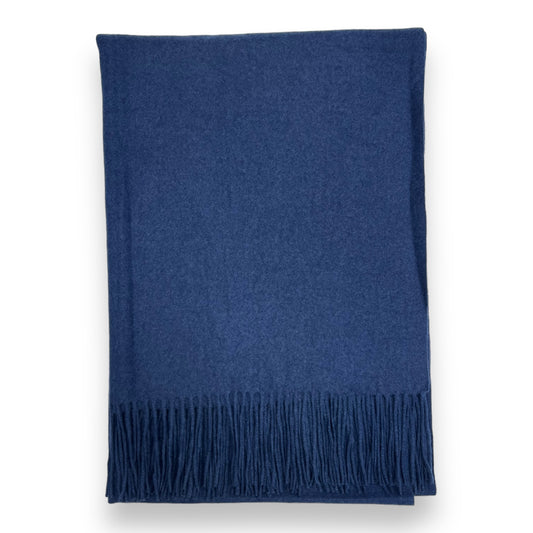 Navy Fine Plain Cashmere Shawl