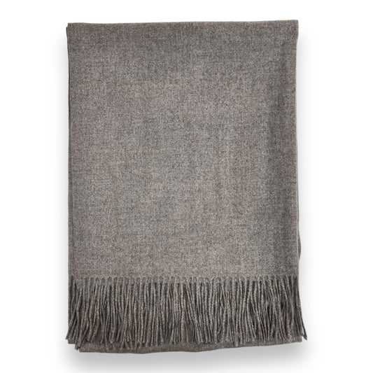 Medium Grey Fine Plain Cashmere Shawl