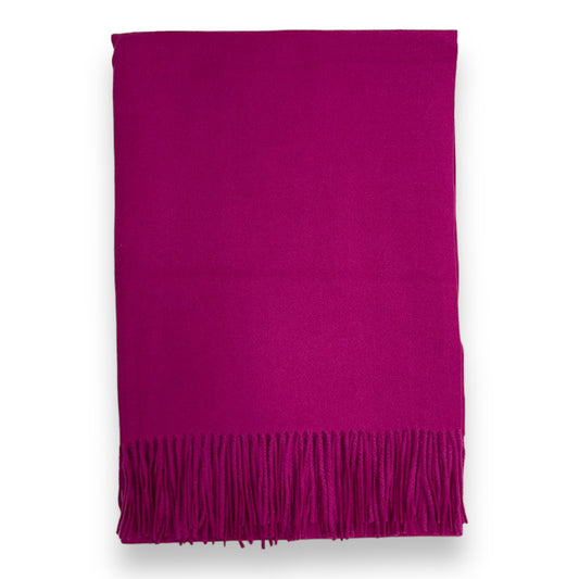 Hot Pink Fine Plain Cashmere Shawl